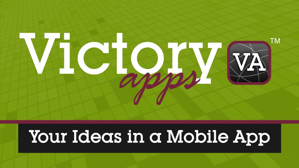 Victory Apps Text with Icon and Green Tiled background
