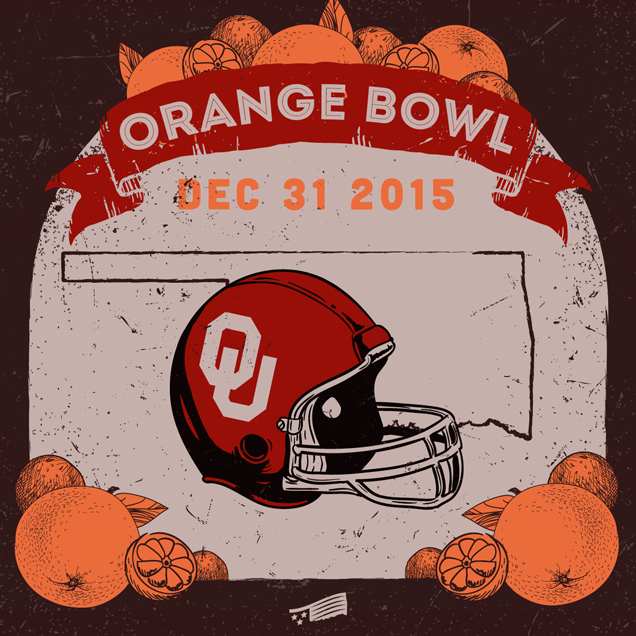 Orange Bowl December 31 2015 with Illustration of Oranges