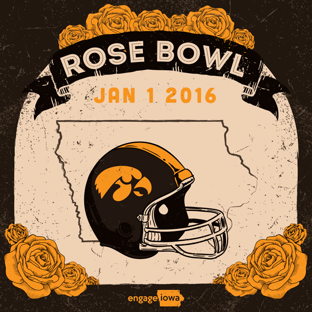 Rose Bowl January 1 2016 with Illustrations of Yellow Roses