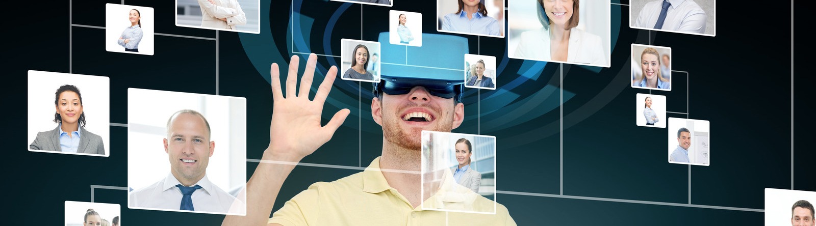 Man enjoying Virtual Reality headset